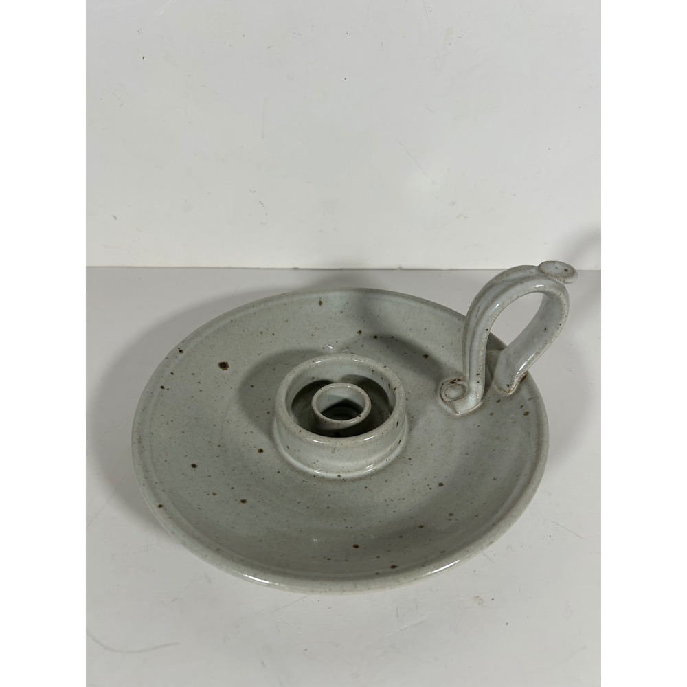 Sussex Pottery Co Boulder CO Hand Thrown Stoneware Chamberstick Candle Holder